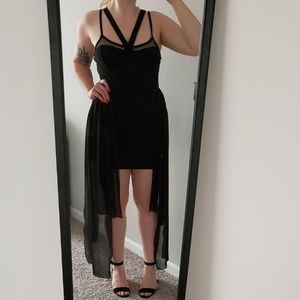 Charlotte russe black sheer mini dress size large